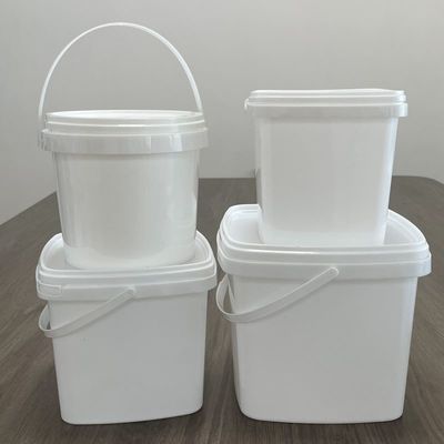 オーダーメイド カラー印刷 ロゴ スナック組織のためのハンドルを持つ方形プラスチックバケツ