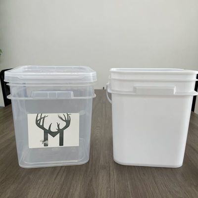 シルクスクリーン印刷 蓋とポリプロピレン材料の10L 20Lスクエアプラスチックバケツ