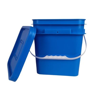 簡単に開けるカスタムPP/HDPE素材 5Gallon 6Gallon スクエアプラスチックバケツ ハンドル