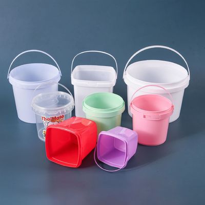 1L 2L 3L 4L 5L 丸いプラスチックバケツをカプセルとハンドルでカスタマイズします