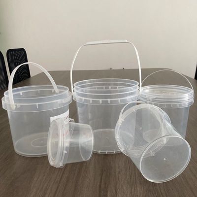 1L 2L 3L 4L 5L 丸いプラスチックバケツをカプセルとハンドルでカスタマイズします