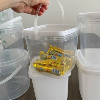 シルクスクリーン/熱伝送/IML印刷 キャンディとビスケットのための四角形のプラスチックバケツ