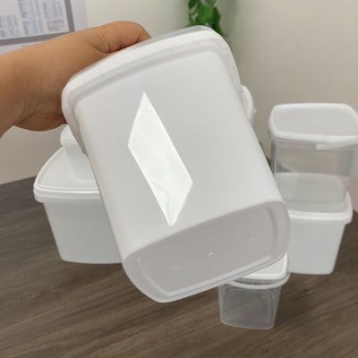 スクエアバケツ 1L プラスチック容器 蓋付き 熱伝送印刷とGAP 承認