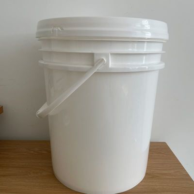 白い丸 20L 5 ガロン 蓋付きプラスチックバケツ シルクスクリーン/熱伝送/IML