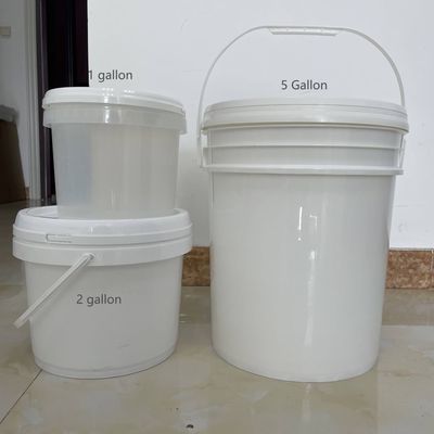 白い丸 20L 5 ガロン 蓋付きプラスチックバケツ シルクスクリーン/熱伝送/IML