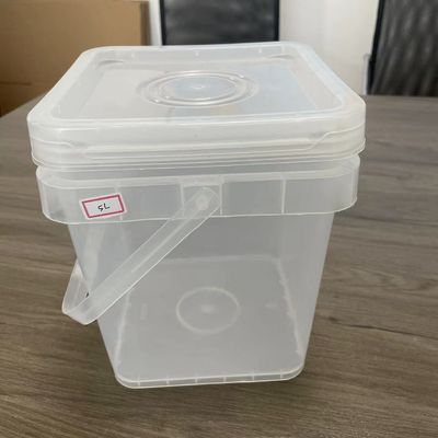 カスタム 食品 梱包 簡単に 開ける デザイン と IML 印刷 の 5L 方形 プラスチック バケツ