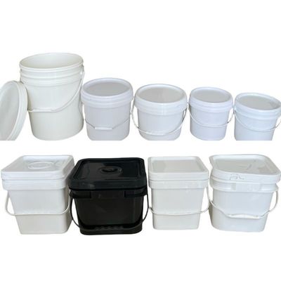 スナック カスタマイズ可能 3L 透明 白色 食品級 プラスチックバケツ 蓋とハンドル