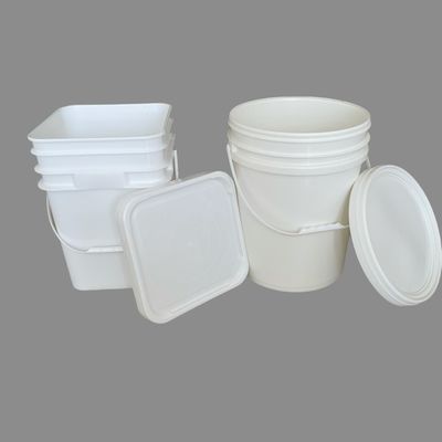 5L カスタム カラー ロゴ 透明 プラスチック 丸い バケツ ハンドルと蓋付き 食品 梱包用