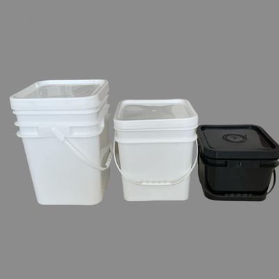 5L カスタム カラー ロゴ 透明 プラスチック 丸い バケツ ハンドルと蓋付き 食品 梱包用