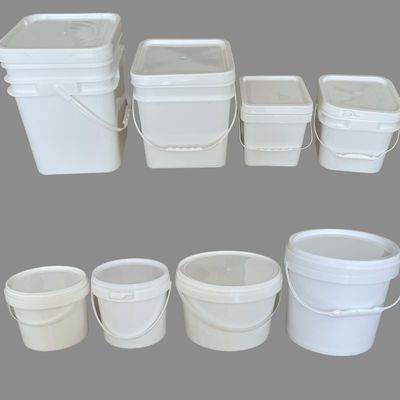 5L カスタム カラー ロゴ 透明 プラスチック 丸い バケツ ハンドルと蓋付き 食品 梱包用