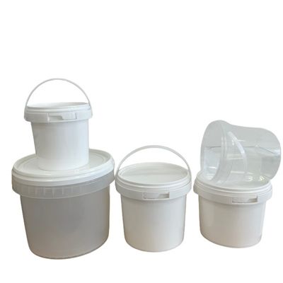 簡単に開ける透明白色 1L 2L 5L 食品用プラスチックバケツ