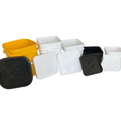 8L 10L 15L 方形のプラスチックバケツ 蓋を開閉しやすい方形 方形デザイン
