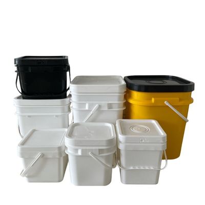 8L 10L 15L 方形のプラスチックバケツ 蓋を開閉しやすい方形 方形デザイン