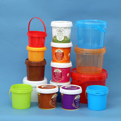 IML印刷とカスタマイズ可能なオプションの丸い食品グレードのプラスチックバケツ