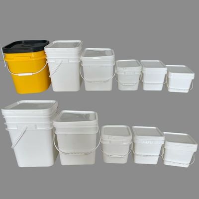 カスタムカラー 蓋と金属ハンドル付き方形プラスチックバケツ GAP/ISO/FDA証明書