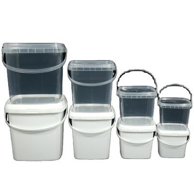 カスタムカラー 蓋と金属ハンドル付き方形プラスチックバケツ GAP/ISO/FDA証明書
