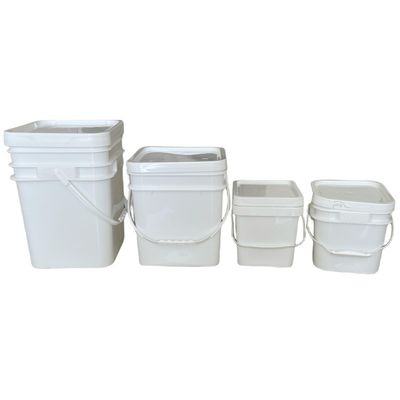 円形または四角形デザインで開閉しやすい蓋付きの四角色のPPプラスチックバケツ