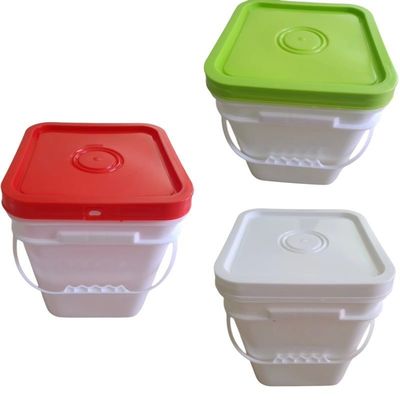 ポリプロピレン/HDPE 1L 2L 3L 4L 5L 7L 8L 10L スクエアバケツ