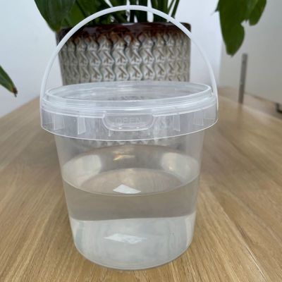 カスタムロゴ印刷 蓋付きプラスチックバケツ 食品グレード 白色 環境に優しい