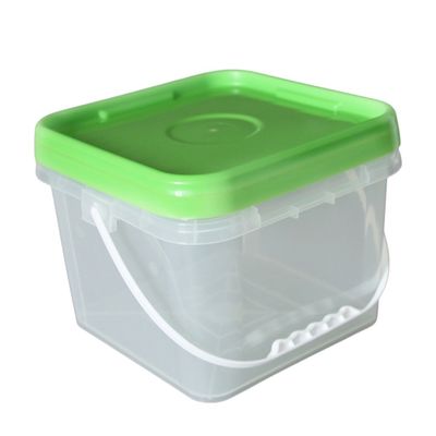 白い四角形デザインの食品グレードの貯蔵容器のためのカスタム印刷プラスチックバケツ