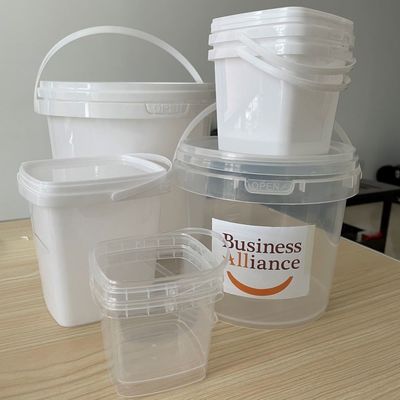 カスタマイズ可能な方形プラスチックバケツ 500ml 1L 2L 3L 5L 方形容器オプション