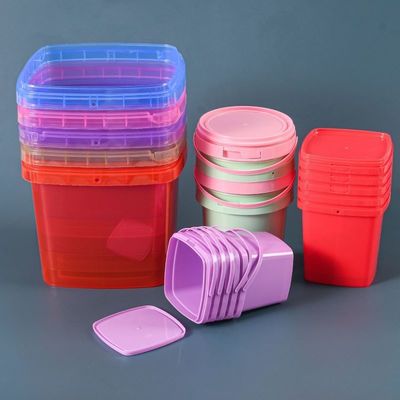 1.0〜2.5MM 厚さのプラスチックバケツ,カスタマイズされたパッケージ用の蓋とハンドル