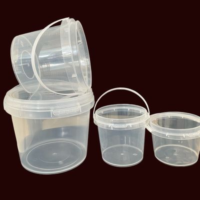 オーダーメイド 蓋付きの小さな白いプラスチックバケツ 1L 2L 3L 4L 5L 無料サンプルが含まれています