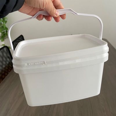 オーダーメイド 3L 5L 簡単オープン 直角型バケツ 蓋とハンドル付きプラスチックバケツ