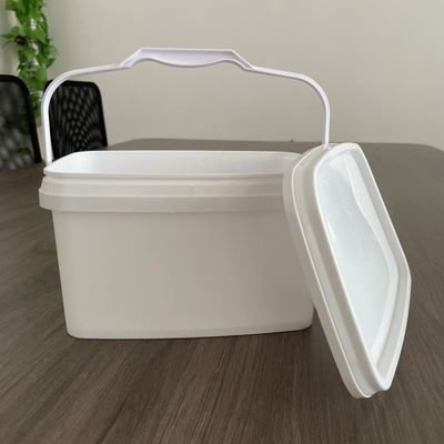 オーダーメイド 3L 5L 簡単オープン 直角型バケツ 蓋とハンドル付きプラスチックバケツ