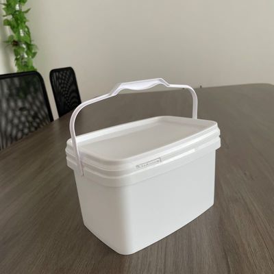 オーダーメイド 3L 5L 簡単オープン 直角型バケツ 蓋とハンドル付きプラスチックバケツ