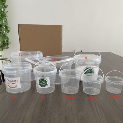 シルクスクリーン印刷 カスタム クリアまたはホワイト 3L プラスチックバケツ