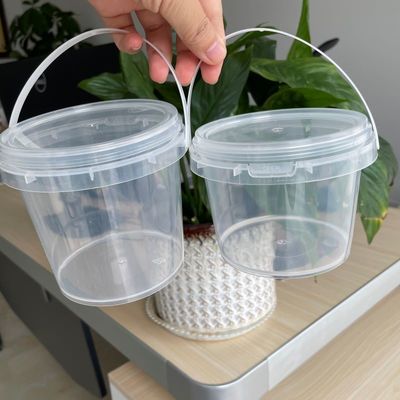 シルクスクリーンと熱伝送印刷と 1000ml 透明なプラスチックバケツ容器