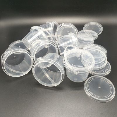 食品級の簡単に開けるプラスチック容器と蓋付きの丸または四角形容器