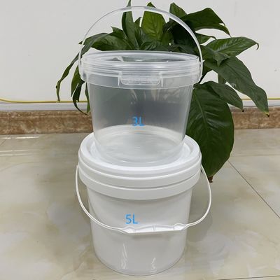 ポリプロピレン素材 丸または四角形 3L 5L 蓋付き食品容器 プラスチックバケツ