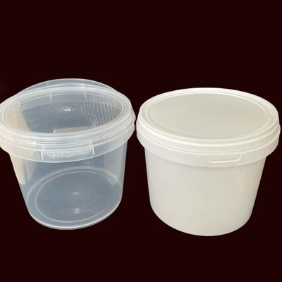 ポリプロピレン素材 丸または四角形 3L 5L 蓋付き食品容器 プラスチックバケツ