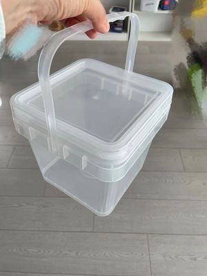 2L 3L 5L 8L 10L クリアなプラスチックバケツ 簡単に開閉蓋をカスタマイズ丸