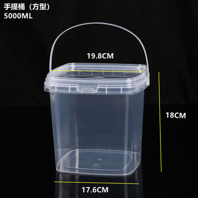 2L 3L 5L 8L 10L クリアなプラスチックバケツ 簡単に開閉蓋をカスタマイズ丸