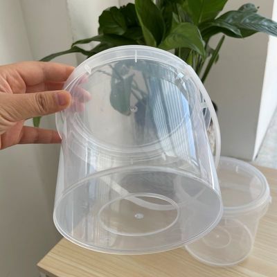 1.0MM-2.5mm 厚さ 蓋付き食品用プラスチックバケツ 透明白
