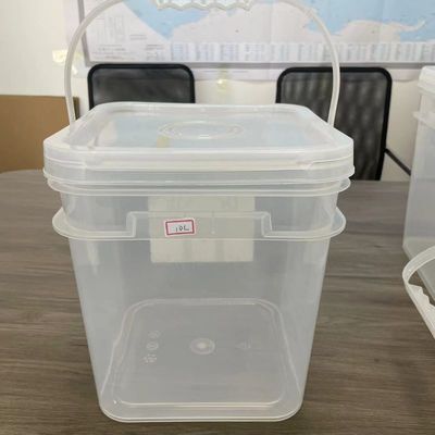 黄色いプラスチックバケツ 1-20L 透明な四角いバケツ 蓋付き シルクスクリーンプリント