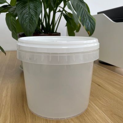 透明なカスタマイズされたプラスチックバケツ 蓋付き 5L 10L 15L コンテナバケツ
