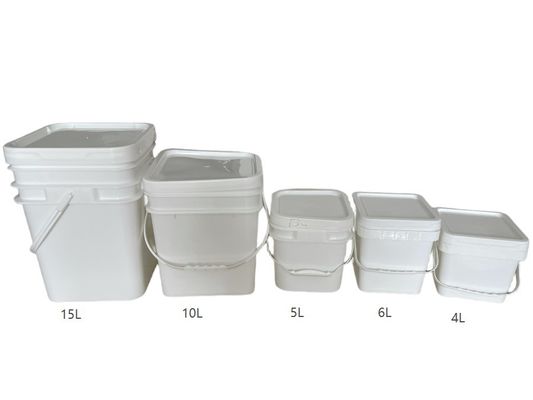 2L 4L 5L 10L 立方プラスチックバケツ 蓋とハンドル カスタムカラー印刷 ロゴ