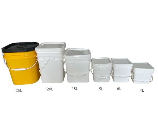 2L 4L 5L 10L 立方プラスチックバケツ 蓋とハンドル カスタムカラー印刷 ロゴ