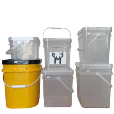 カスタマイズ1 2ガロン 4ガロン 5ガロン 6ガロン 透明な四角形の種子プラスチックバケツ カスタマイズ YES