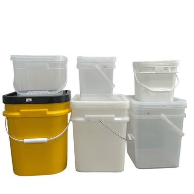 透明な正方形プラスチックバケツ 蓋付き 耐久性があり 認証済み 1〜25L容量