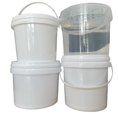 1L 2L 3L 4L 5L 白い丸いプラスチックバケツ 蓋付き 可変で耐久性