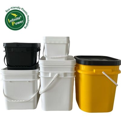 リサイクル カスタマイズ 15L プラスチックバケツ 蓋付き 硬いバケツ 金属ハンドル