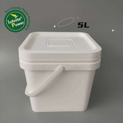 産業用四角形 透明または白色 IML プリントされたプラスチック容器 動物飼料容器