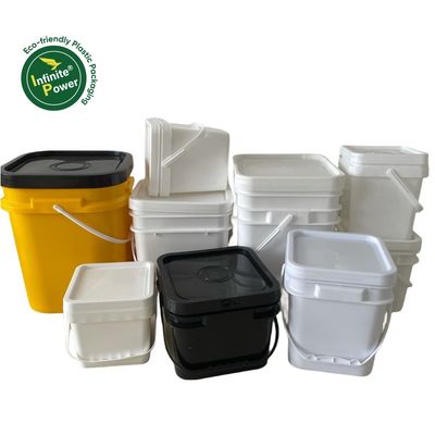 産業用四角形 透明または白色 IML プリントされたプラスチック容器 動物飼料容器