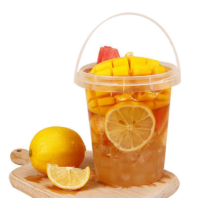 漏れ防止蓋 食品容器 バンバケート 1L 透明な食品グレードのプラスチックバケツ スナック