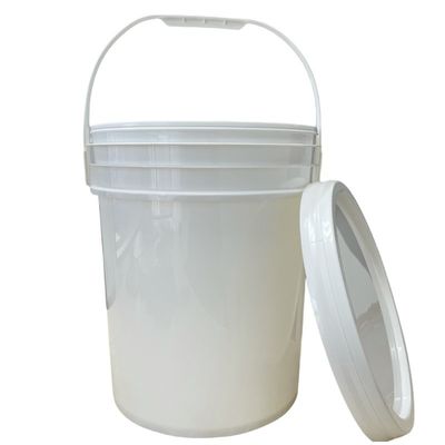 300ml-15L 丸いプラスチックバケツ 蓋とハンドル 白い容器
